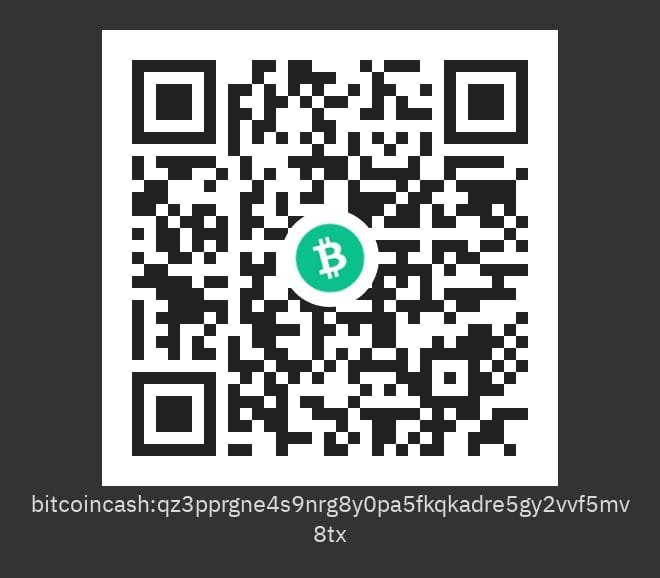 bitcoincash:qz3pprgne4s9nrg8y0pa5fkqkadre5gy2vvf5mv8tx